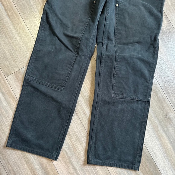 Carhartt B136-BLK Double Knee Carpenter Pants Black Canvas Loose Fit 32x32 - Picture 3 of 10